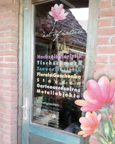 Eingang der Techauer Blumenwerkstatt